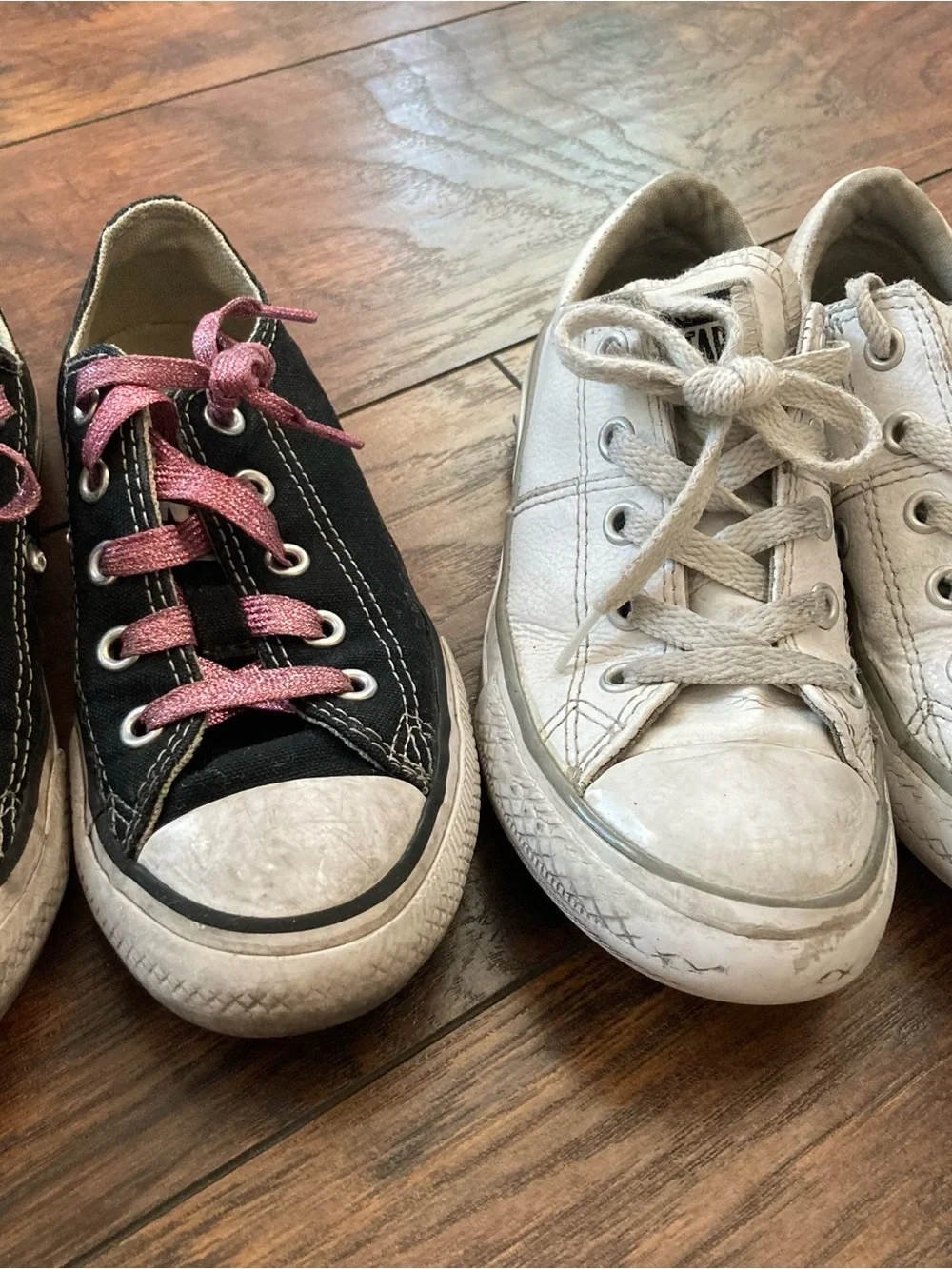 Converse Kids Black and Pink Canvas Sneakers